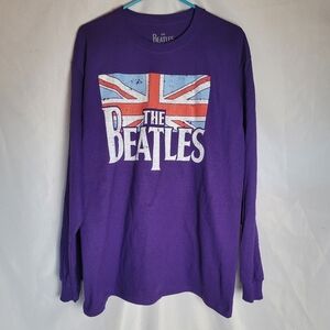 The Beatles Long Sleeve Graphic Logo Purple Tee Unisex Size Large NWOT